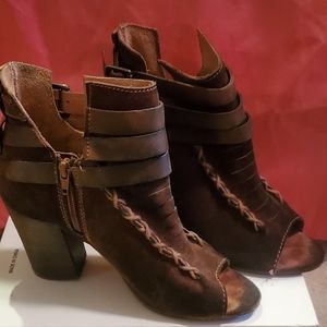 Diba True suede open toe booties